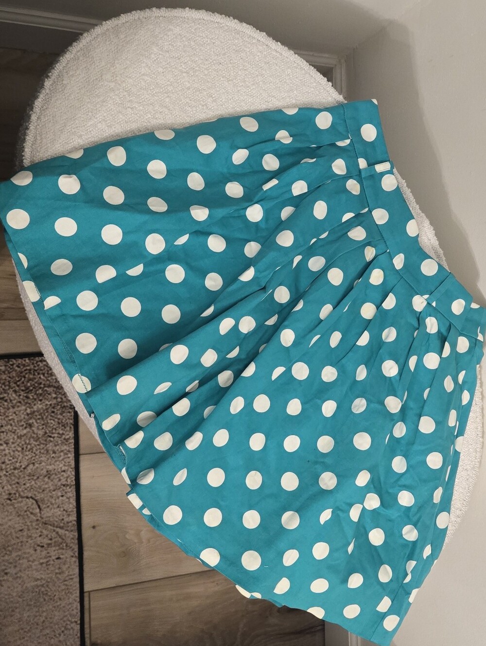 Papaya Teal Polka Dot Full Skirt Medium - Picture 2 of 5